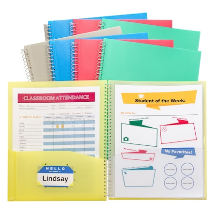 C-Line Products 8-Pocket Spiral-Bound Poly Portfolio, PK6 33080